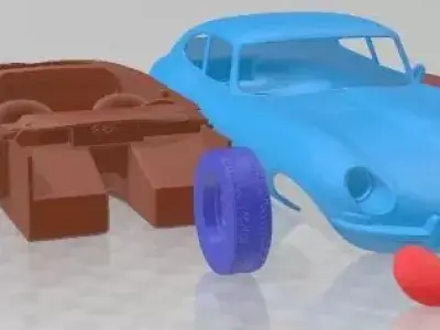 Jaguar E type 1962 Printable Car  3D print model