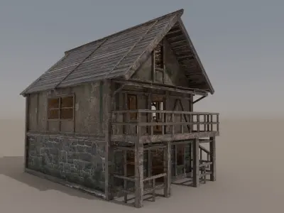 Horor House Low-poly 3D model