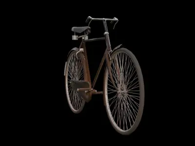 Old Indian bicycle  Low-poly 3D model