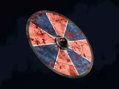 Viking Shield 1 - Bloody Low-poly 3D model