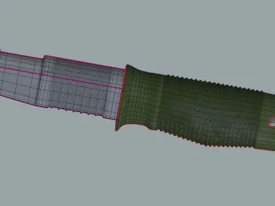 Hunting Knife Low-poly 3D model 12