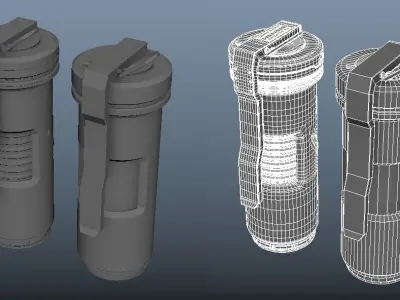 Sci-Fi Flashbang Grenade Low-poly 3D model