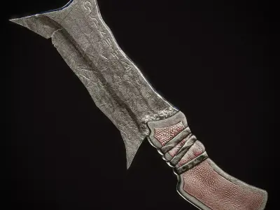 Detailed Dagger PBR Low-poly 3D model