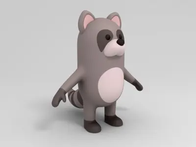 Cartoon Raccoon 3D model