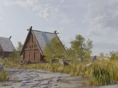 Village In Nature 3D model