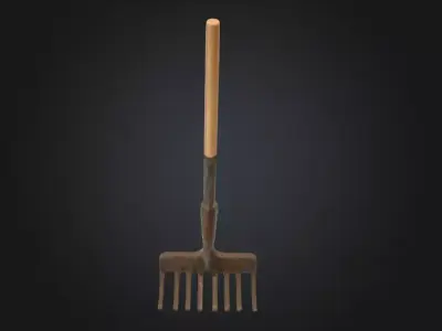 Rugged Rake Low-poly 3D model