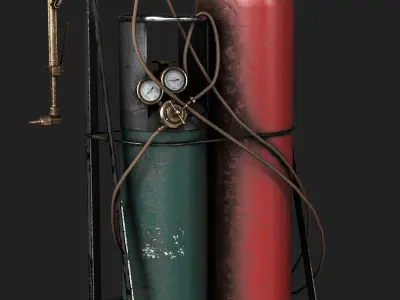 Gas Tank Pack Low-poly 3D model