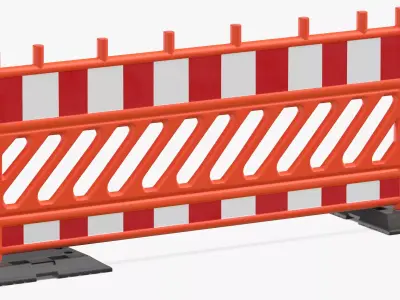 Construction Barrier 02 Orange 3D model