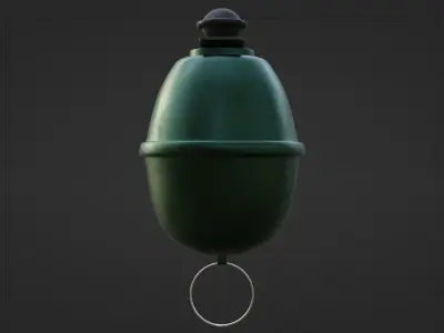 Eihandgranate M39 grey - made in Blender Low-poly 3D model