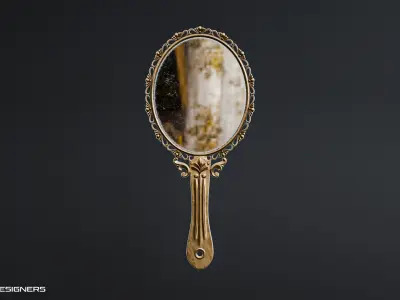 Vintage Hand Mirror  3D model