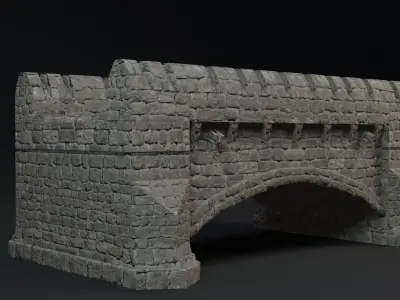 Stone Bridge Free low-poly 3D model purchase