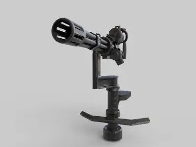 Mini turret Low-poly 3D model