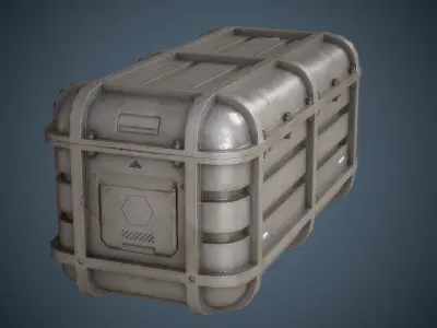 Sci-Fi Container White and Orange Free low-poly 3D model