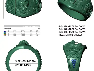 Shivaji Maharaj Ring 3D print model