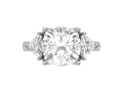 Cushion 3 Stone Ring 3D print model