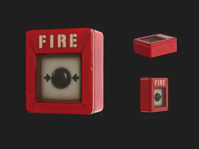 Stylized Fire Alarm Call Point  Free low-poly 3D model