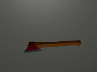 High-Poly Axe with ribbon Free 3D model