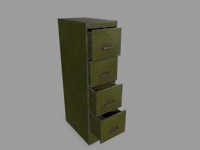 Cabinet metal filing Low-poly 3D model buy
