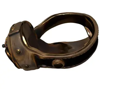 Steampunk Gear Mechanical Ring Low-poly 3D model