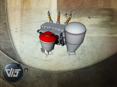 Cartoon industrial props Low-poly 3D model