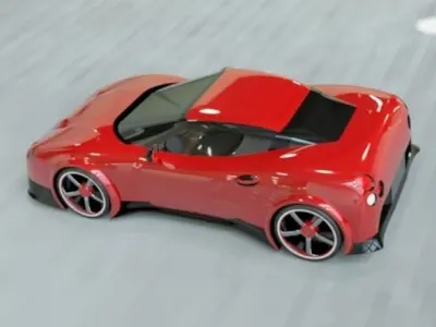 Red sports car concept 3D print model