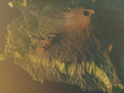 Small Aleutian Island Volcano 3D model