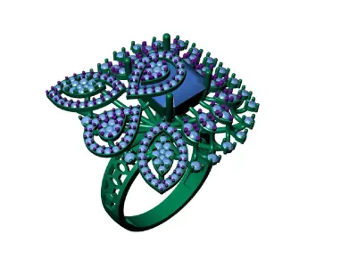 LUXURY COCKTAIL RING 3D print model