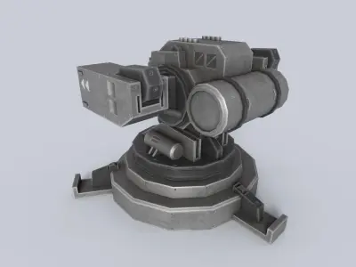 Prototype turret Low-poly 3D model Low-poly