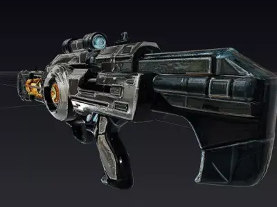 High-Detail Sci-Fi Plasma Rifle 3D Model 3D model