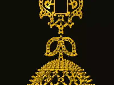 jumka golden ornament 3D print model