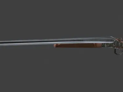 Low Poly CZ Sharp Tail 2 Shot Shotgun Modular Non-Rigged Free low-poly 3D model