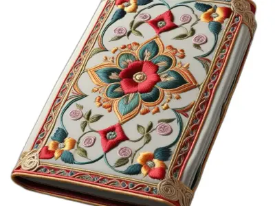 Ornate Embroidered Floral Decorative Book Low-poly 3D model