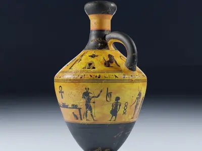 Ancient Antique Pottery Egyptian Old Vase  Low-poly 3D model