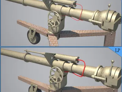 106mm M40 recoilless rifle Low-poly 3D model