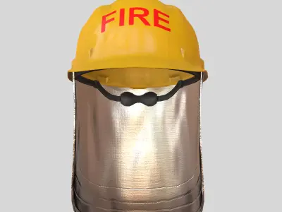 Fireman Safety Helmet Low Poly Low-poly 3D model