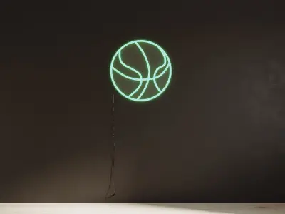 Basketball neon Free 3D model
