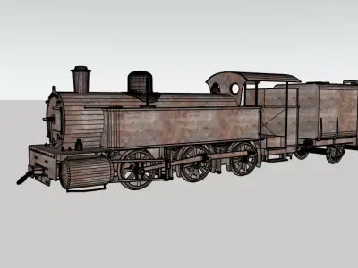 Vintage Locomotive 3D model