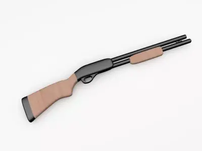 Low Poly model weapon Remington Free low-poly 3D model