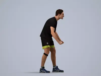 00510Gael007 - Adult Caucasian man standing in basketball 3D model