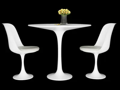 leisure Modern chair with table 3D model