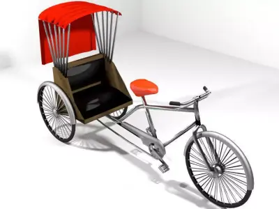 Rickshaw - Center-driver 3D model