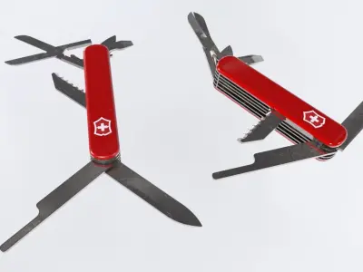 Swiss Army Knife - Penknife - Multitool Low-poly 3D model