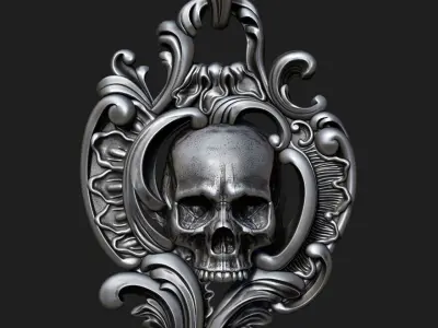 Skull ornament pedant 3D print model