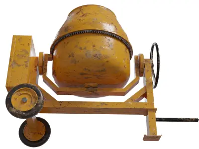 Portable Concrete Mixer Low-poly 3D model