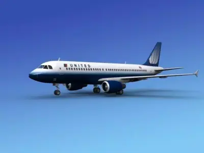 Airbus A320 United Airlines 2 3D model