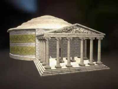Greek or Roman Temple Low-poly 3D model