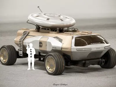 Sci-fi Mars Rover PBR Low-poly 3D model