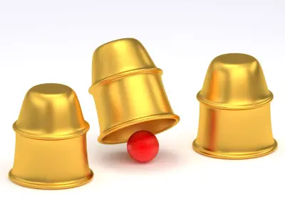 Ball Guessing Game Gold 3D model