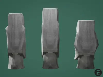 Moai statue - Easter Island Low-poly 3D model