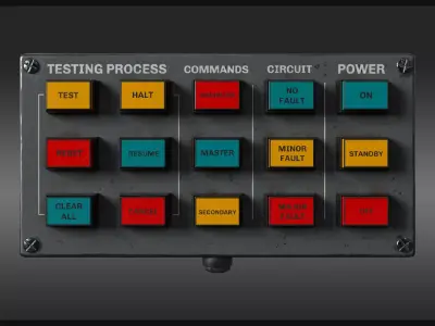 Button Control Panel Low-poly 3D model